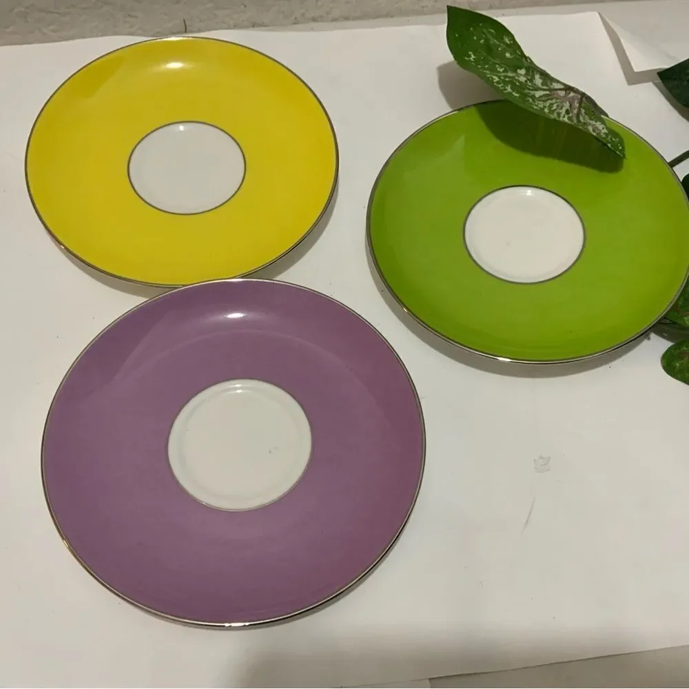 Set of 3 Crate & Barrel Dibbern Germany Dessert Plates NWT